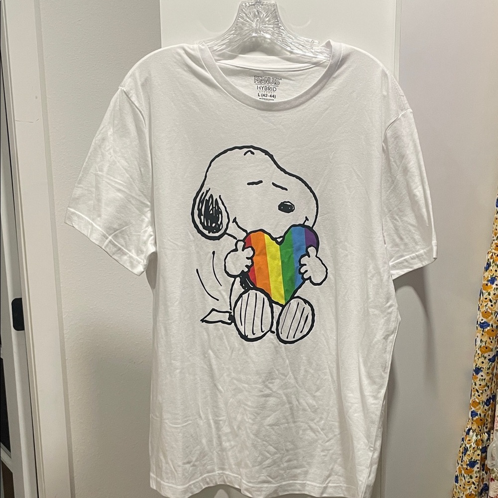 Peanuts Snoopy Rainbow Pride Heart Dog Shirt - White 🌈 - Picture 2 of 5
